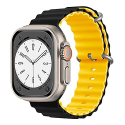 Ремінець Apple Watch 38 / Watch 40, Ocean Band, Black-Yellow, Чорний