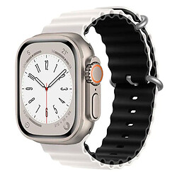 Ремінець Apple Watch 42 / Watch 44, Ocean Band, White-Black, Білий