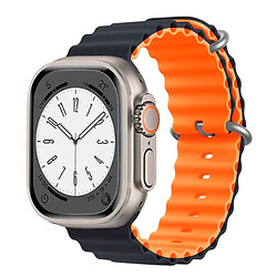 Ремінець Apple Watch 42 / Watch 44, Ocean Band, Midnight-Orange, Чорний