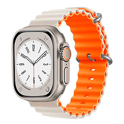 Ремінець Apple Watch 42 / Watch 44, Ocean Band, Starlight-Orange, Білий