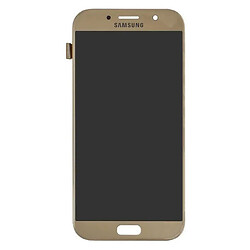 Дисплей (екран) Samsung A720 Galaxy A7 Duos, З сенсорним склом, Без рамки, Super Amoled, Золотий