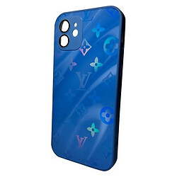 Чохол (накладка) Apple iPhone 12, AG-Glass Gradient LV Frame, Navy Blue, Синій