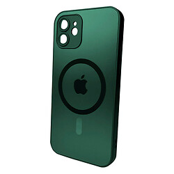 Чохол (накладка) Apple iPhone 12, AG-Glass Matt Frame Color Ring, Cangling Green, MagSafe, Зелений