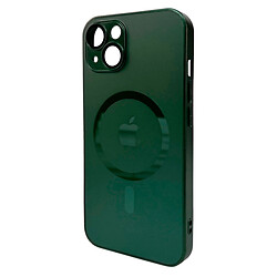 Чохол (накладка) Apple iPhone 14, AG-Glass Matt Frame Color Ring, Cangling Green, MagSafe, Зелений