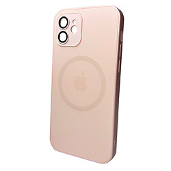 Чехол (накладка) Apple iPhone 12, AG-Glass Matt Frame Color Ring, MagSafe, Chanel Pink, Розовый