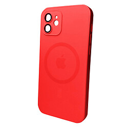 Чохол (накладка) Apple iPhone 12, AG-Glass Matt Frame Color Ring, Cola Red, MagSafe, Червоний