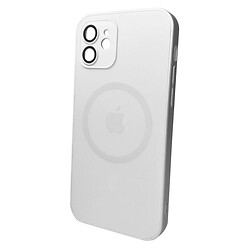 Чехол (накладка) Apple iPhone 12, AG-Glass Matt Frame Color Ring, MagSafe, Pearly White, Белый