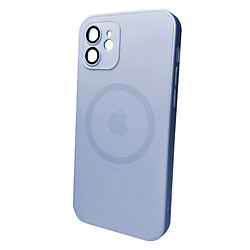 Чохол (накладка) Apple iPhone 12, AG-Glass Matt Frame Color Ring, Sierra Blue, MagSafe, Синій