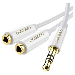 AUX кабель Ugreen AV134, 3,5 мм., 0.2 м., Білий