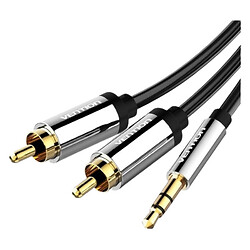 AUX кабель Vention BCFBF, RCA, 3,5 мм., 1.0 м., Чорний