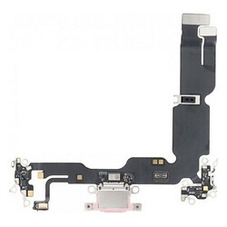 Шлейф Apple iPhone 15 Plus, С разъемом на зарядку, Розовый