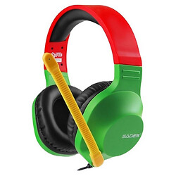 Навушники Sades SA-721 Spirits, З мікрофоном, Зелений