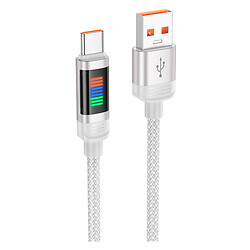 USB кабель Hoco U126 Lantern, Type-C, 1.2 м., Серый