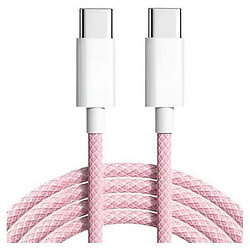 USB кабель Woven, Type-C, 1.0 м., Рожевий