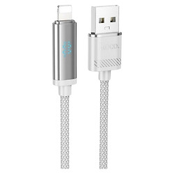 USB кабель Hoco U127 Apple iPhone 15 Plus / iPhone 15 Pro Max / iPhone 15 / iPhone 15 Pro / iPhone SE 2022 / iPhone 14 Pro Max / iPhone 14 Plus / iPhone 14 Pro / iPhone 14 / iPhone 13 Pro / iPhone 13 Mini / iPhone 13, Lightning, 1.0 м., Серый