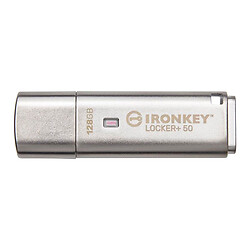 USB Flash Kingston IronKey Locker+ 50, 128 Гб., Серебряный