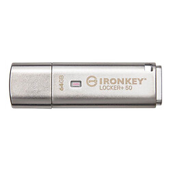 USB Flash Kingston IronKey Locker+ 50, 64 Гб., Срібний