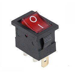 Переключатель с подсветкой KCD1-106-3P, 3-х контактный, 6A, 220V (красный)