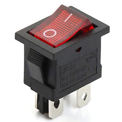 Переключатель с подсветкой KCD1-104-4P, ON-OFF, 4-х контактный, 6A, 220V, красный