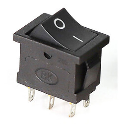 Вимикач KCD2-202-6P ON-OFF (6A 250V) DPDT 6 pin (чорний)