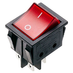 Выключатель KCD4-101-4P 16А 250В 4-pin с подсветкой красный