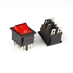 Выключатель KCD4-101-6P 15А 250В 6-pin с подсветкой, красный