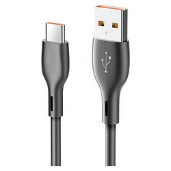 USB кабель Konfulon DC-55, Type-C, 1.0 м., Чорний