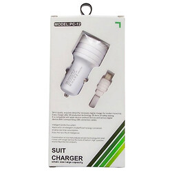 АЗУ CHARGER, С кабелем, Type-C, 2.4 A, Белый