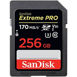 Карта памяти SanDisk Extreme Pro SDXC Card 256GB-170MB/s V30 UHS-I U3, 256 Гб.
