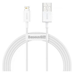 USB кабель Baseus Superior Series Apple iPhone SE 2022 / iPhone 14 Pro Max / iPhone 14 Plus / iPhone 14 Pro / iPhone 14 / iPhone 13 Pro / iPhone 13 Mini / iPhone 13 / iPhone 13 Pro Max / iPhone 12 Mini / iPhone 12 Pro Max, Lightning, 1.5 м., Білий