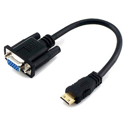Кабель MINI HDMI (M) - VGA (F), VGA, miniHDMI, Чорний