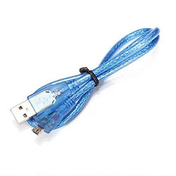 USB кабель, MicroUSB, 0.3 м., Синій