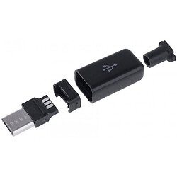 Штекер micro-USB 5pin прямий з корпусом і кабельним вводом