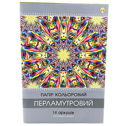 Набір паперу кольоровий А4 перламутровий Тетрада 14 кольорів 14 аркушів