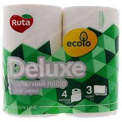 Набір паперу туалетного Ecolo Deluxe 3 шари 4 шт/уп
