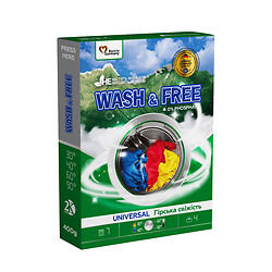 Порошок для прання універсальний WASH&FREE Гірська свіжість 400 г