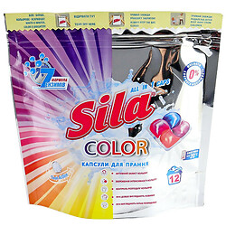 Капсулы для стирки Sila Color дой-пак 12 шт/уп