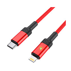 USB кабель Borofone BU30 Lynk Apple iPhone SE 2022 / iPhone 14 Pro Max / iPhone 14 Plus / iPhone 14 Pro / iPhone 14 / iPhone 13 Pro / iPhone 13 Mini / iPhone 13 / iPhone 13 Pro Max / iPhone 12 Mini / iPhone 12 Pro Max, Lightning, 1.2 м., Красный