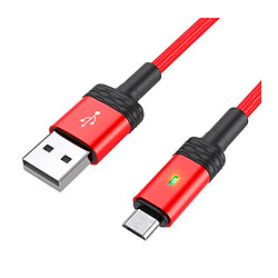 USB кабель Borofone BU30 Lynk, MicroUSB, 1.2 м., Красный