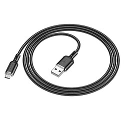 USB кабель Borofone BX90 Cyber, MicroUSB, 1.0 м., Чорний