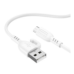 USB кабель Borofone BX91 Symbol, MicroUSB, 1.0 м., Білий