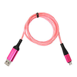 USB кабель Denmen D25V, MicroUSB, 1.0 м., Рожевий
