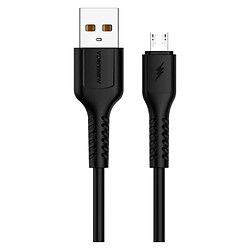 USB кабель Denmen D42V, MicroUSB, 1.0 м., Чорний