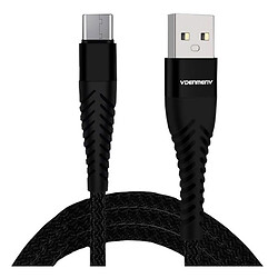 USB кабель Denmen D45V, MicroUSB, 1.0 м., Черный
