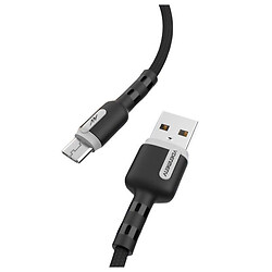 USB кабель Denmen D46V, MicroUSB, 1.0 м., Сірий