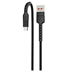 USB кабель Denmen D57V, MicroUSB, 1.0 м., Чорний