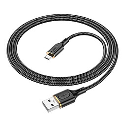 USB кабель Hoco X95 Goldentop, MicroUSB, 1.0 м., Черный
