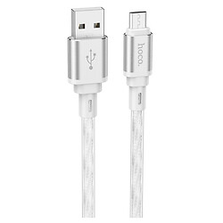 USB кабель Hoco X98 Crystal Ice, MicroUSB, 1.0 м., Серебряный