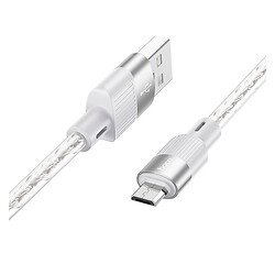 USB кабель Hoco X99 Crystal Junctio, MicroUSB, 1.0 м., Сірий