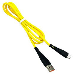 USB кабель Denmen D19V, MicroUSB, 1.0 м., Желтый